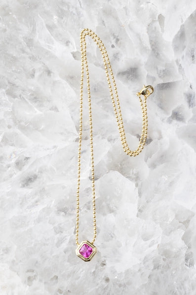 Gold-Filled Pink Icon Necklace