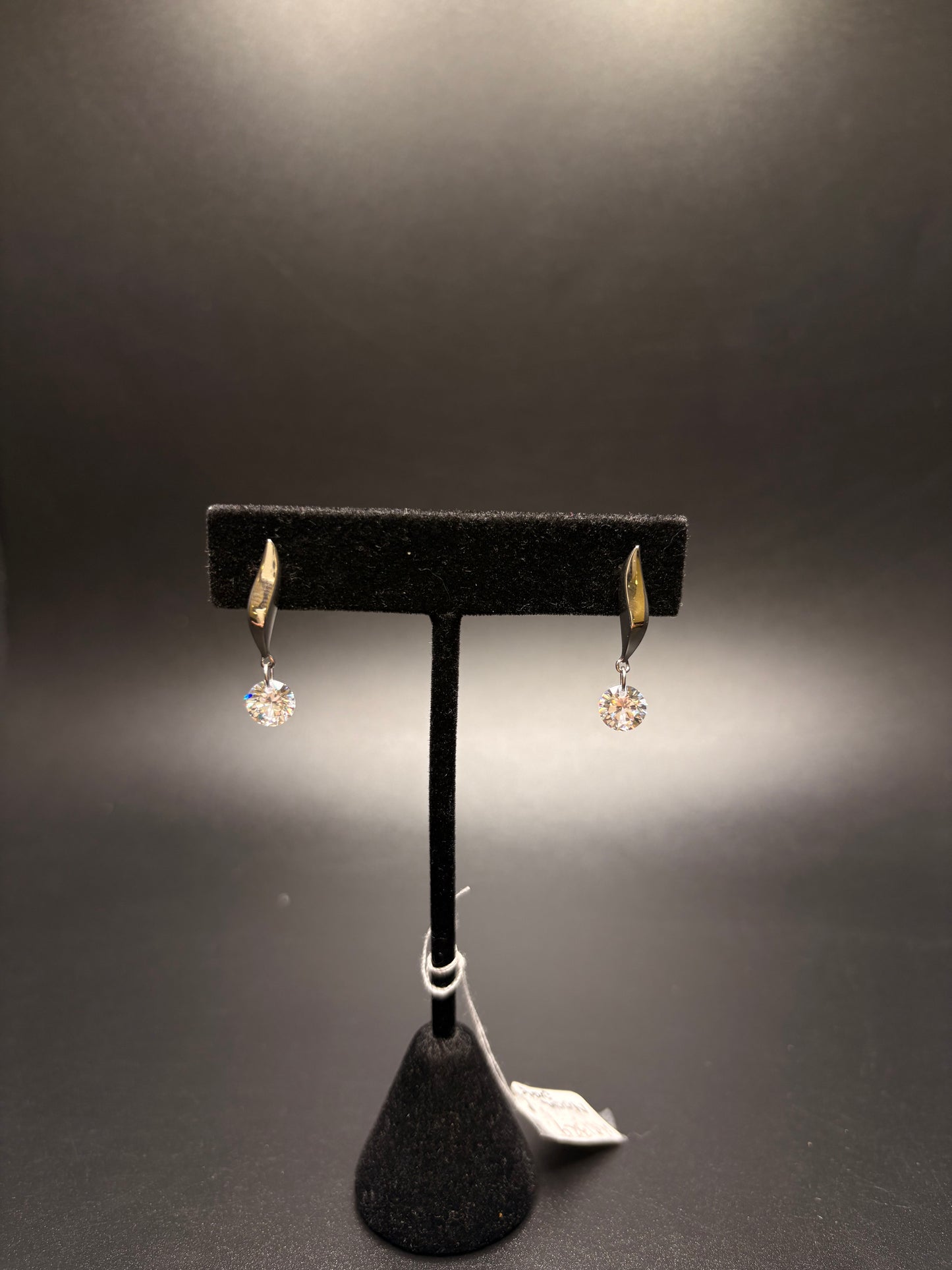Sterling Silver Princess Cz Dangle Earrings