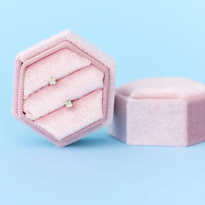 White Cz Stud Earrings