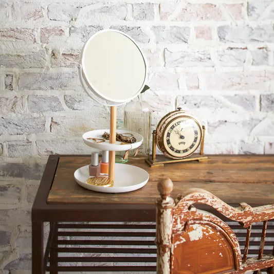 Tosca Jewelry Organizer with Mirror - Steel + Wood