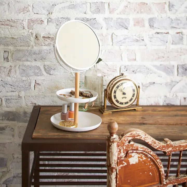 Tosca Jewelry Organizer with Mirror - Steel + Wood