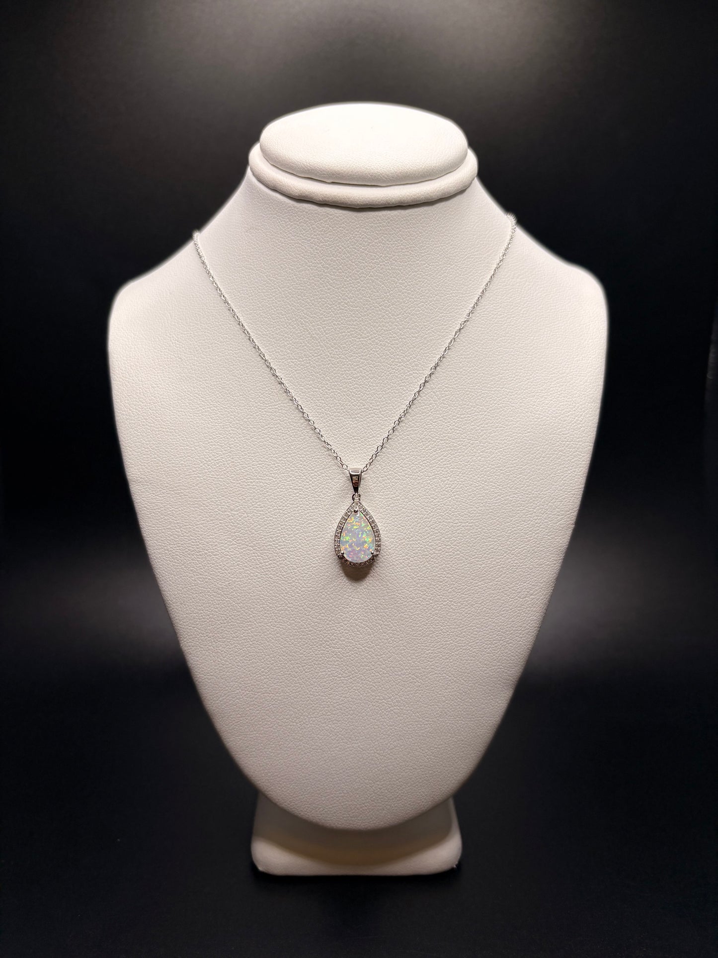 White pear opal necklace