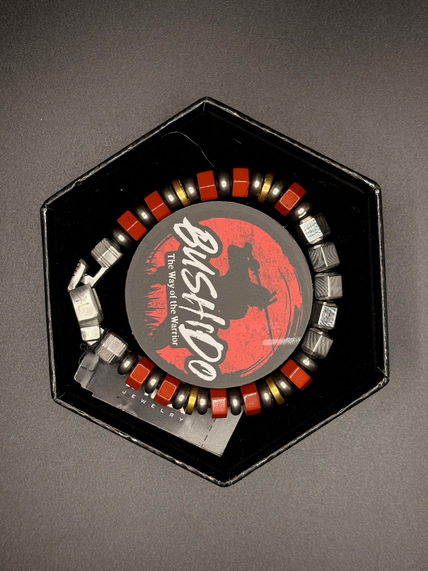 Bushido Bracelet with Sukume and Red Jasper