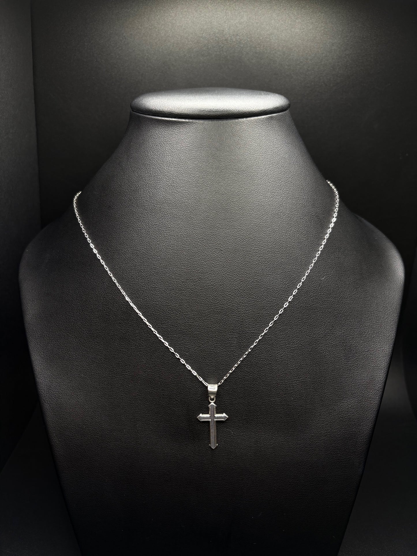 Sterling Silver Textured Cross