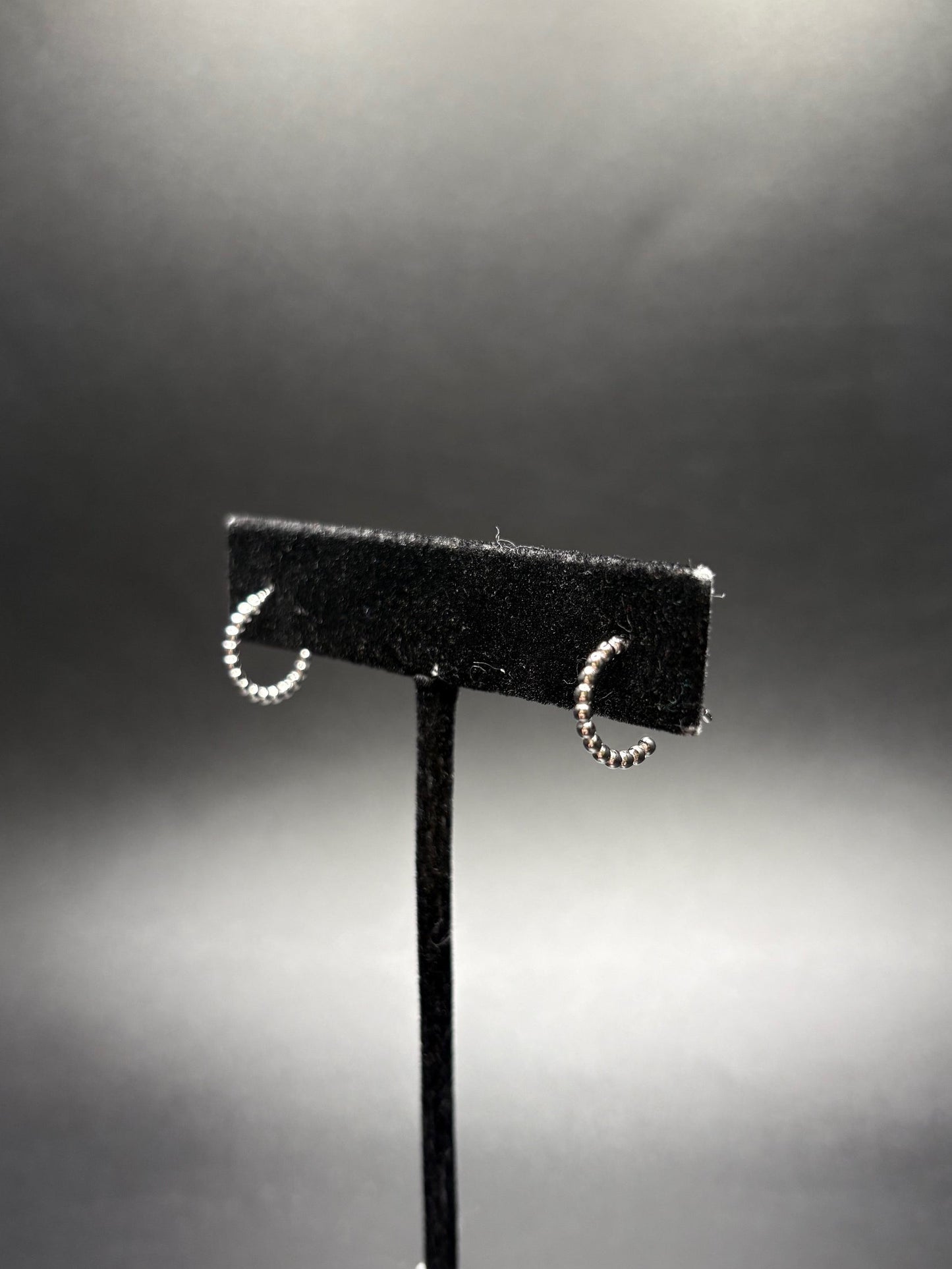 Sterling Silver Beaded Hoops