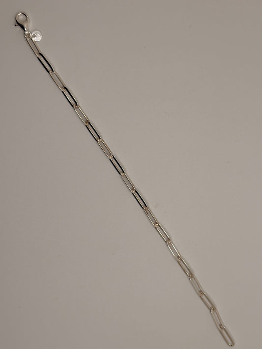 Sterling Silver 4mm Paperclip Bracelet