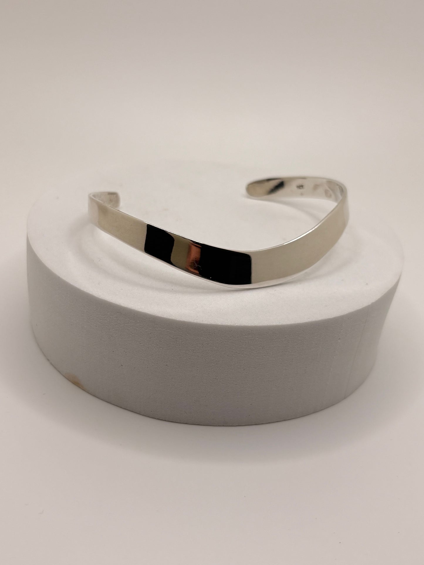 Sterling Silver Smooth Curved Cuff