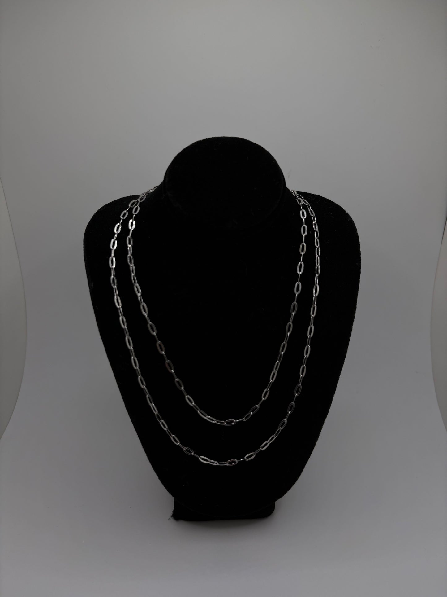 Sterling Silver Layered Paperclip Necklace