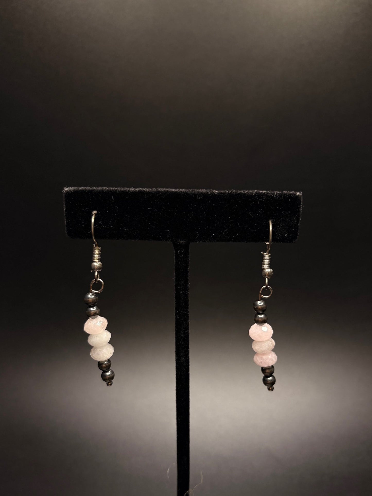 Sterling Silver Pink Morganite Dangle Earrings