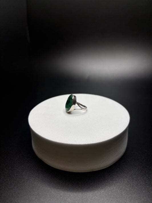 Sterling Silver Emerald Stone Ring