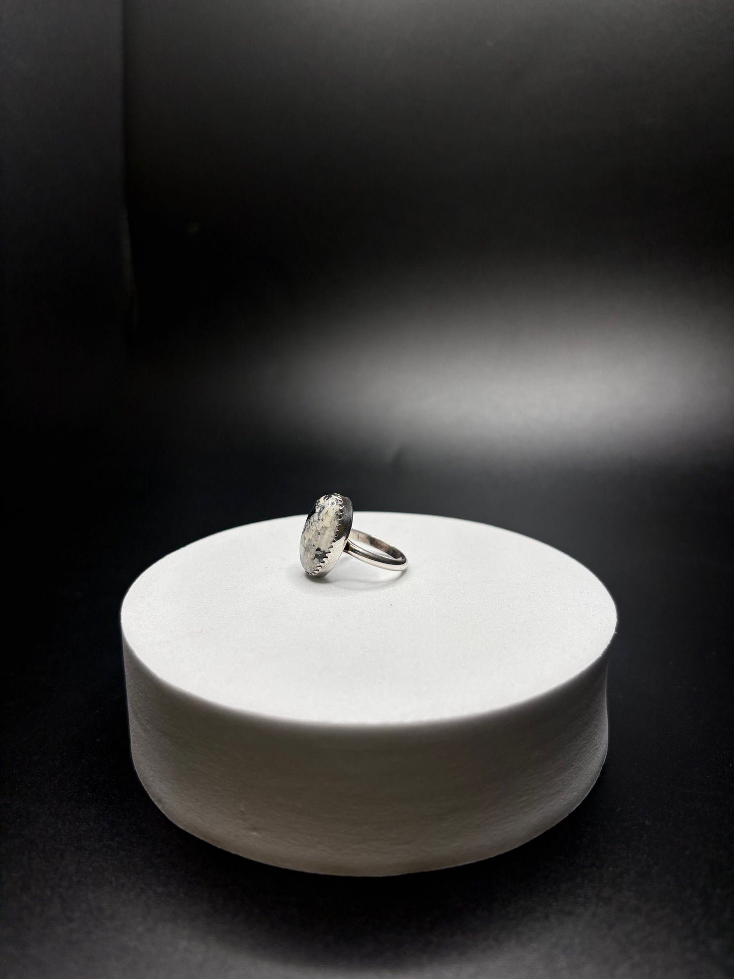 Sterling Silver White Buffalo Ring