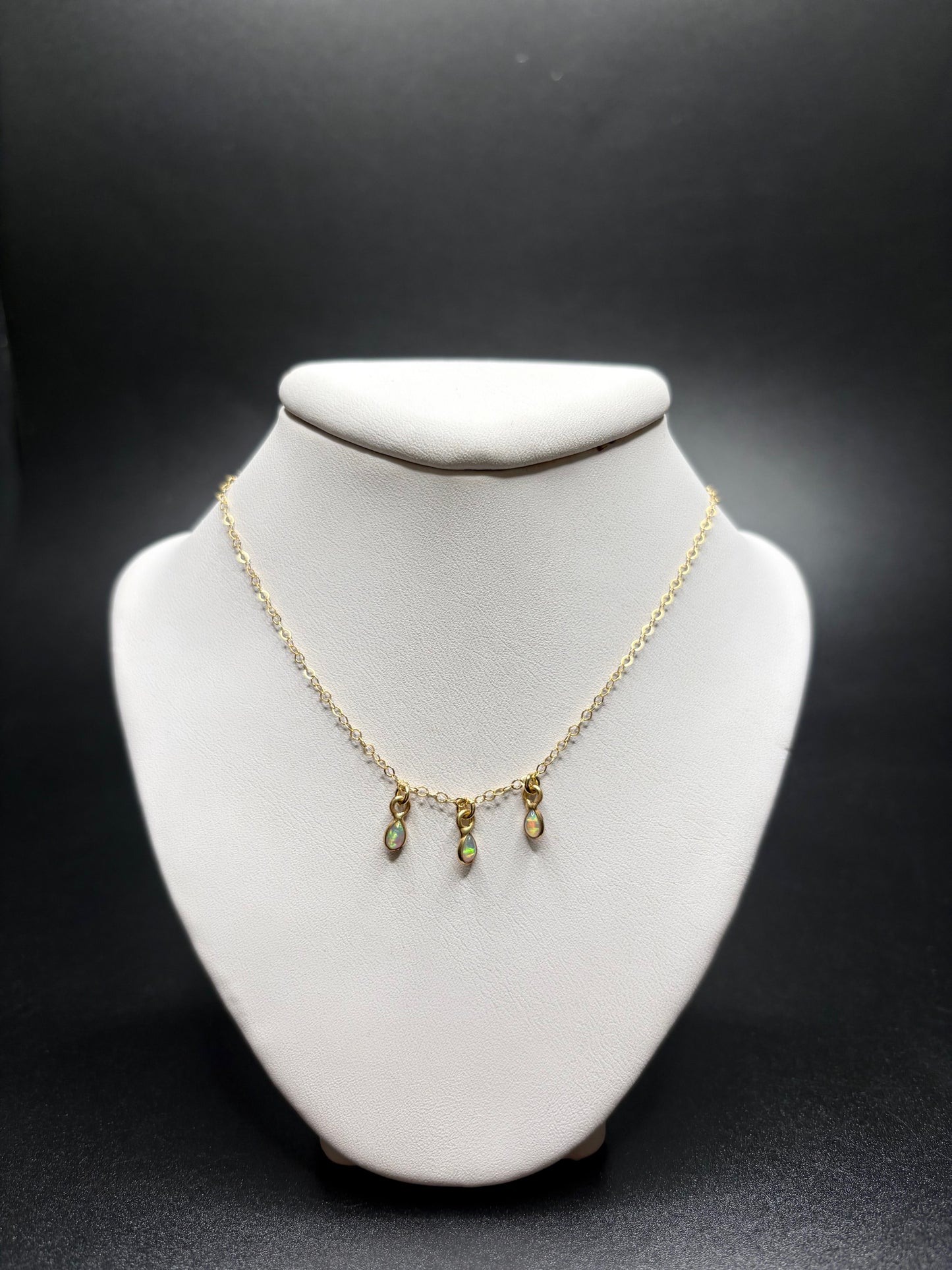 Gold-Filled Opal Teardrop Necklace