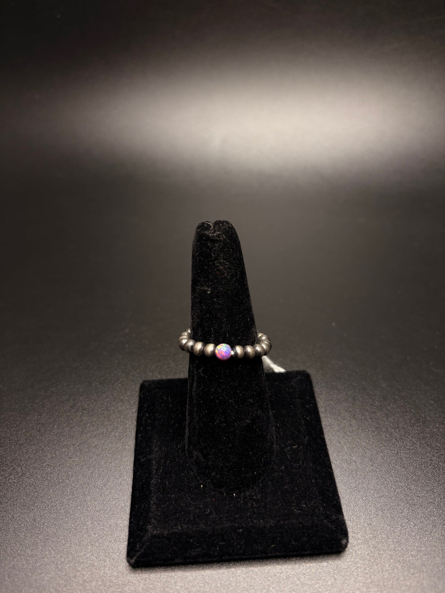 Sterling Silver Navajo Purple Opal Stretch Ring