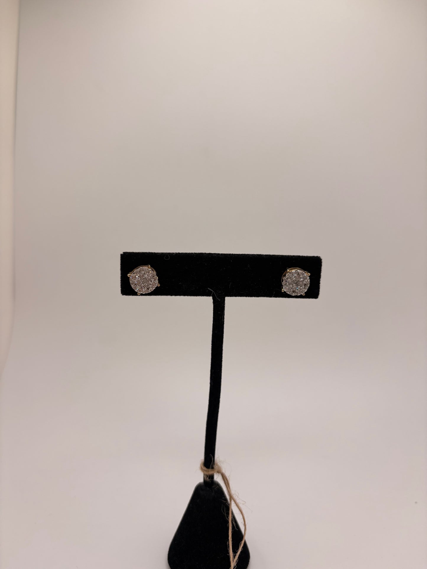 10K Yellow Gold Lab Grown Diamond Cluster Studs