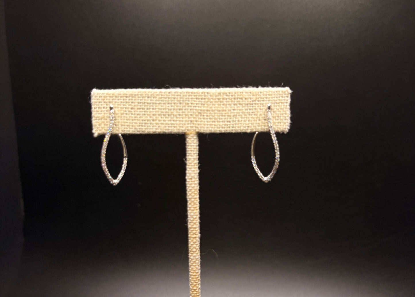 14K White Gold Natural Diamond Earrings