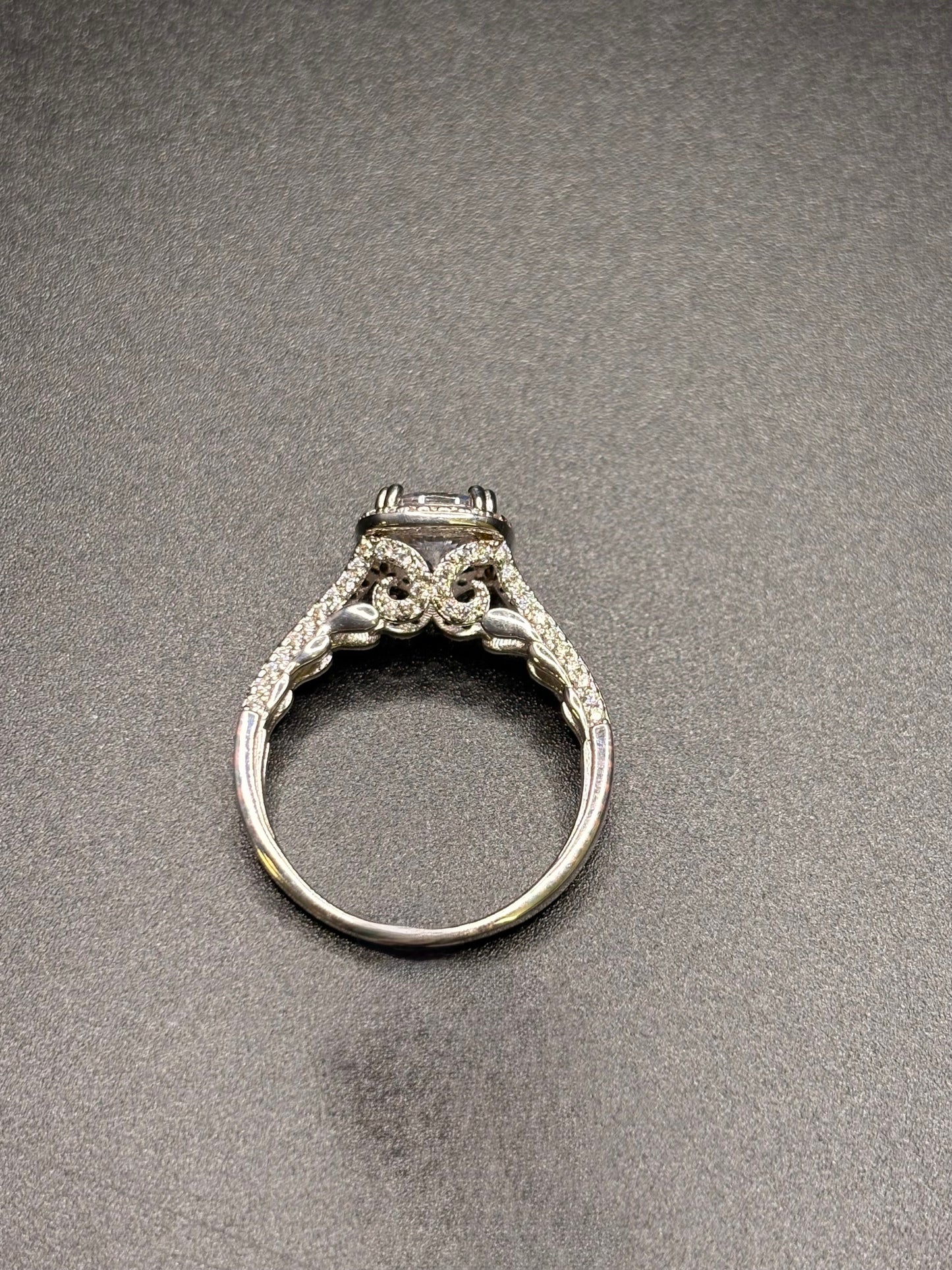 Sterling Silver Cushion Cut Cz Ring