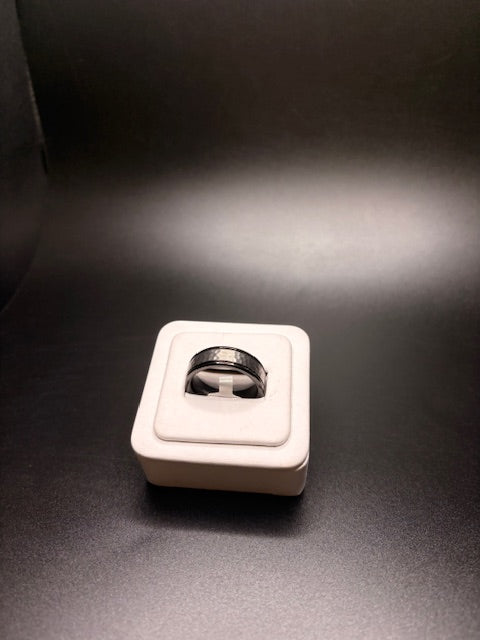 Silver And Black Tungsten Ring