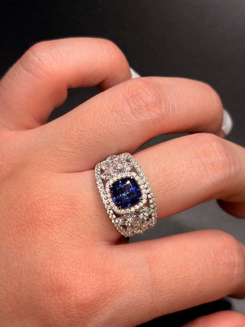Sterling Silver Imitation London Blue Topaz CZ Ring