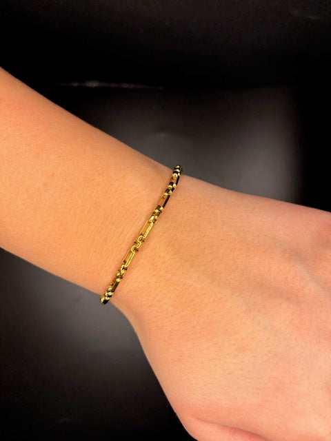 PVD Gold Polished Rectangle Link Bracelet