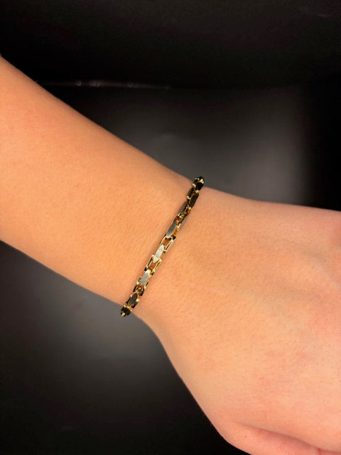2 Tone Oval Link Bracelet
