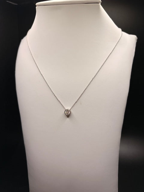 Sterling Silver Round Cz Necklace