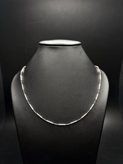 Sterling Silver Fancy Bar Necklace