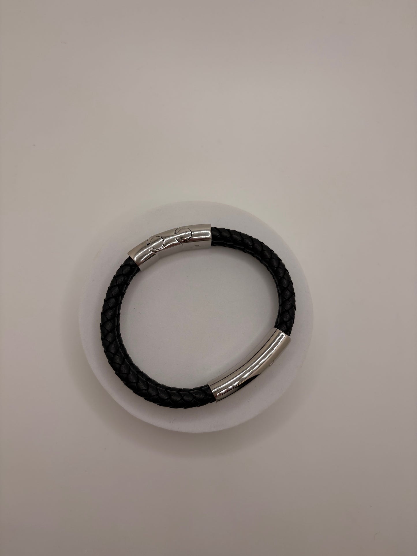 Stainless Steel Double Leather Cross Bracelet