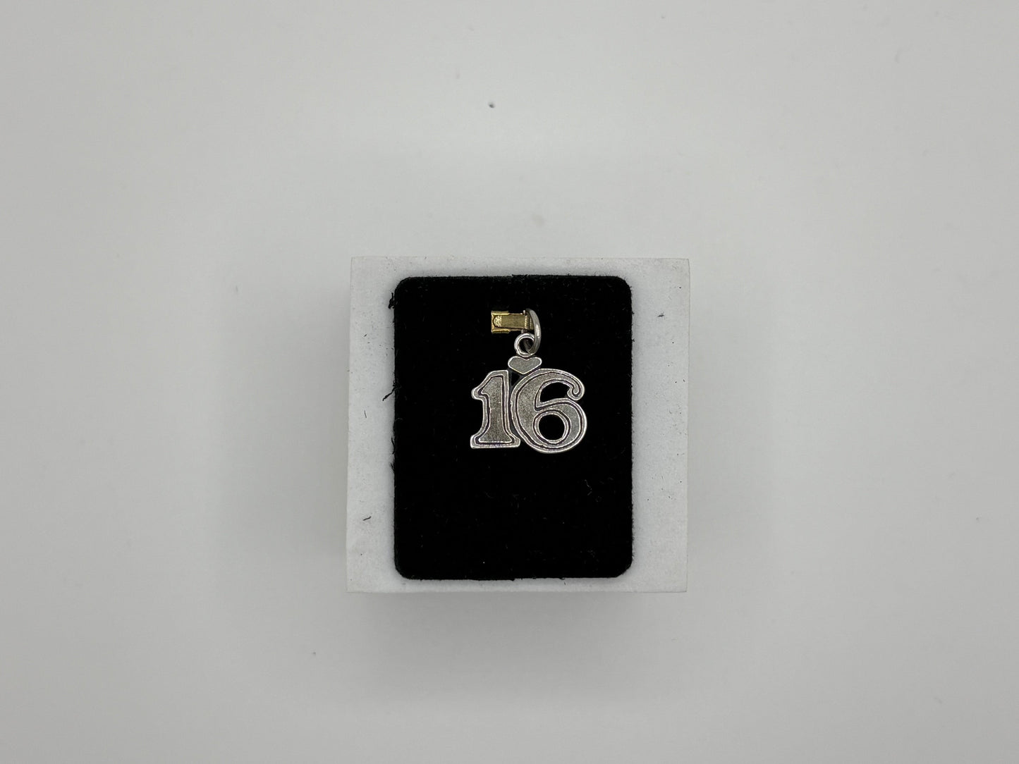 Sterling Silver "16" Number Charm