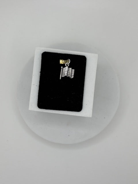 Sterling Silver American Flag Pole Charm