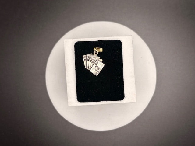 Sterling Silver Royal Flush Charm