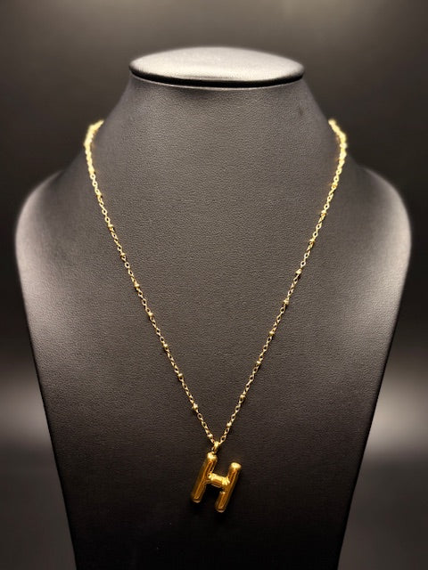 Gold-Filled Bubble Initial Necklace