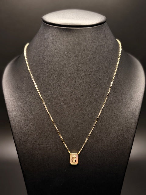 Gold-Filled "G" Initial Mother of Pearl Necklace
