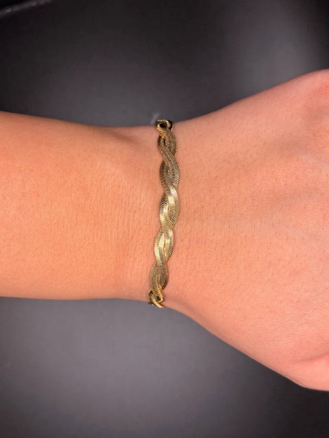 Gold-Filled Criss Cross Herringbone Bracelet