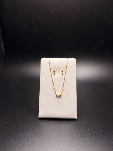 Gold-Filled Cz Necklace And Earring Set