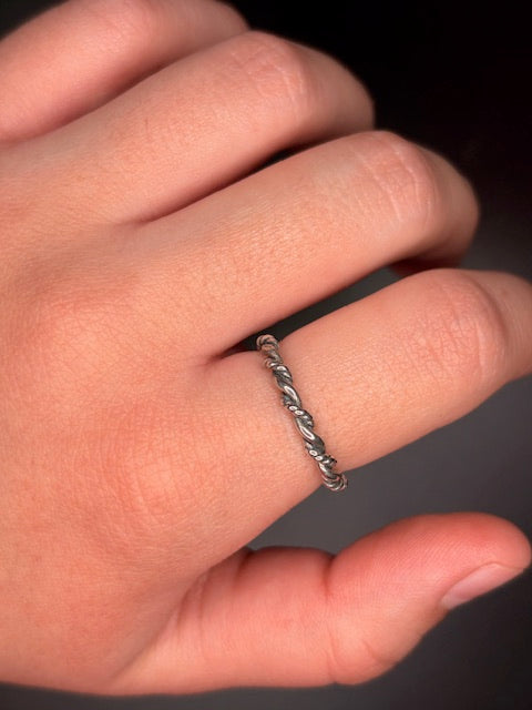 Sterling Silver Rope Ring