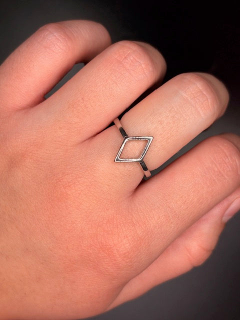 Sterling Silver Diamond Shaped Ring