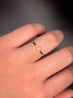 Gold-Filled Cz Cross Ring