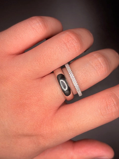 Sterling Silver CZ Smooth Ring