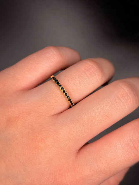 Gold-Filled Black Cz Ring