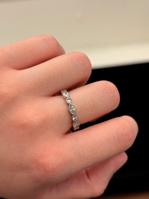Sterling Silver Cz Band