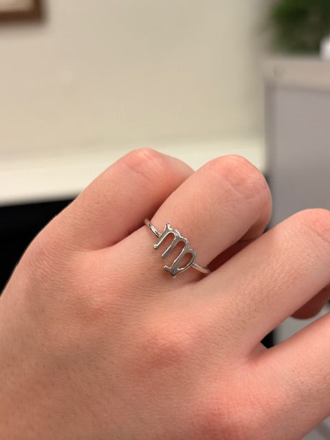 Sterling Silver Scorpio Sign Ring