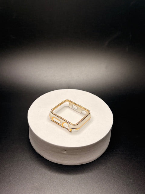 Gold & White Apple Watch Face Cover