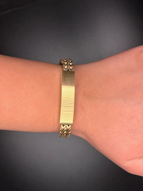 PVD Gold Plated Stainless Steel Double Franco ID Bracelet
