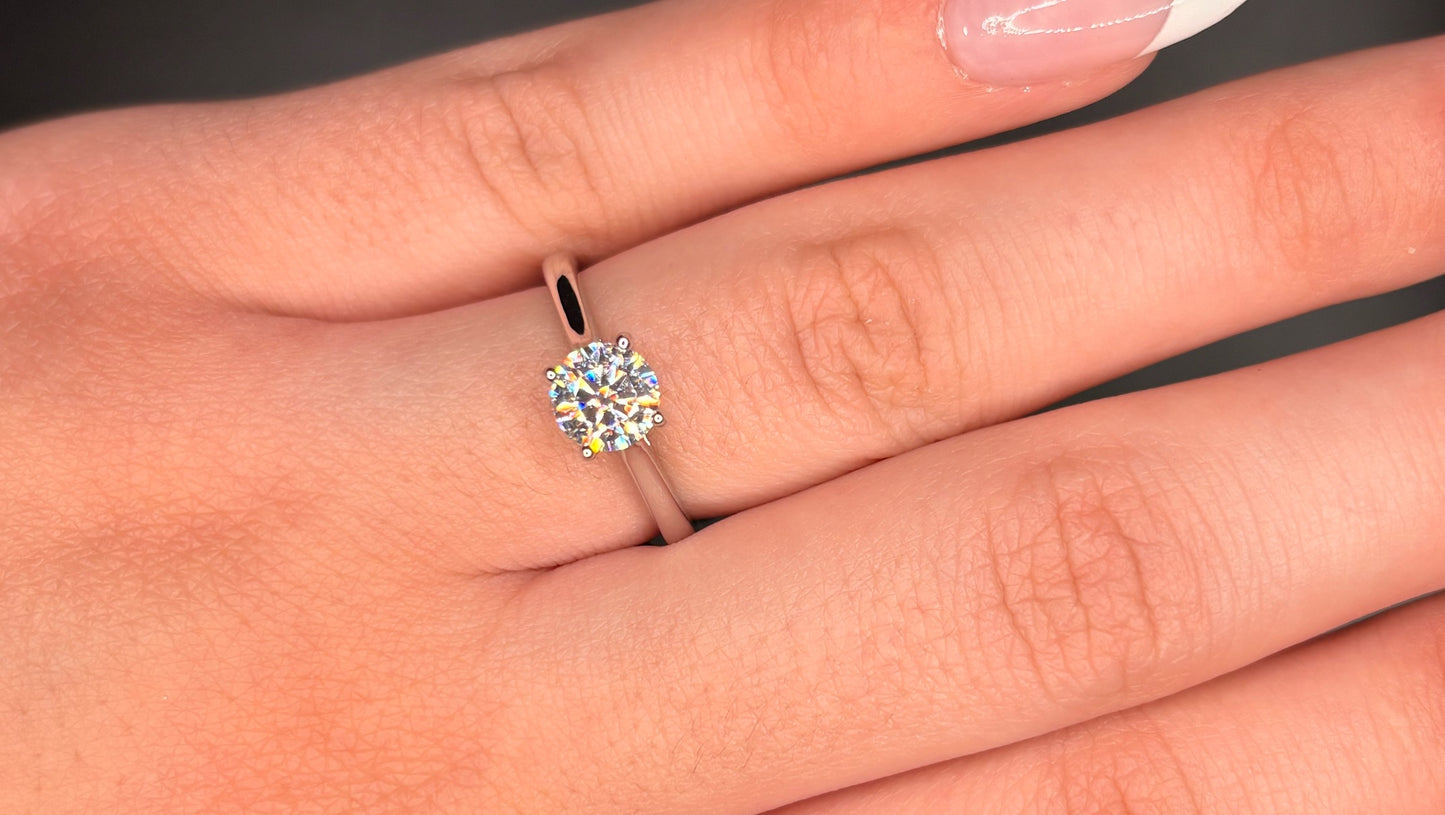 Sterling Silver Moissanite Solitaire Ring