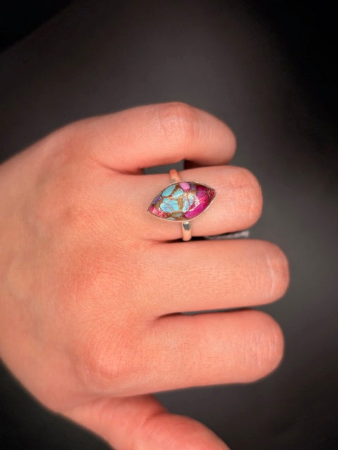 Sterling Silver Genuine Purple Copper Turquoise Ring