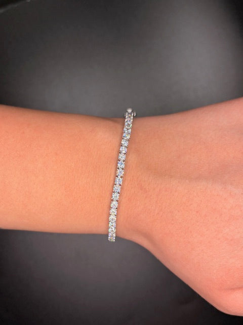 Sterling Silver Cz Tennis Bracelet