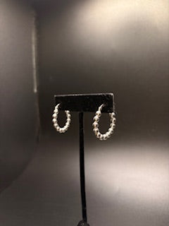 Sterling Silver Beaded Hoops