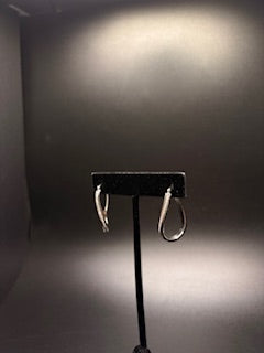 Sterling Silver Cz Twist Hoops