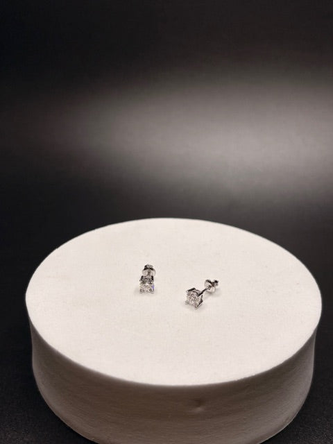 Sterling Silver Lab Grown Screw Back Studs