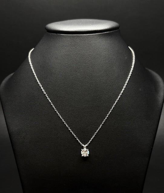 Sterling Silver Lab Grown Pendant Necklace